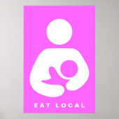 Plaatselijk eten / borstvoeding / cursief poster (Voorkant)
