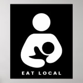 Plaatselijk eten / borstvoeding / cursief poster (Voorkant)