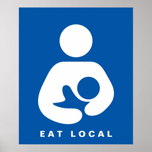 Plaatselijk eten / borstvoeding / cursief poster (Voorkant)