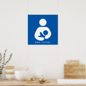 Plaatselijk eten / borstvoeding / cursief poster (Keuken)