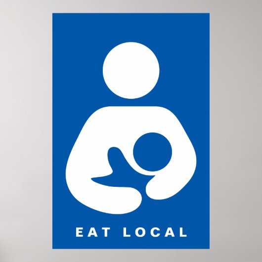 Plaatselijk eten / borstvoeding / cursief poster (Voorkant)