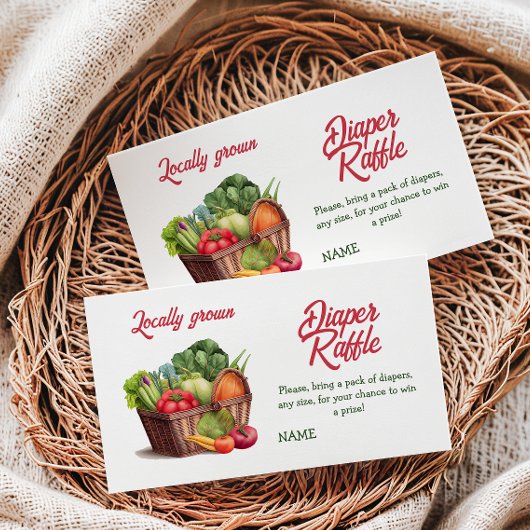 Plaatselijk gekweekt Baby shower op de boerenmarkt Informatiekaartje