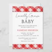 Plaatselijk geteelde Baby shower boeren markt rood Kaart (Voorkant)