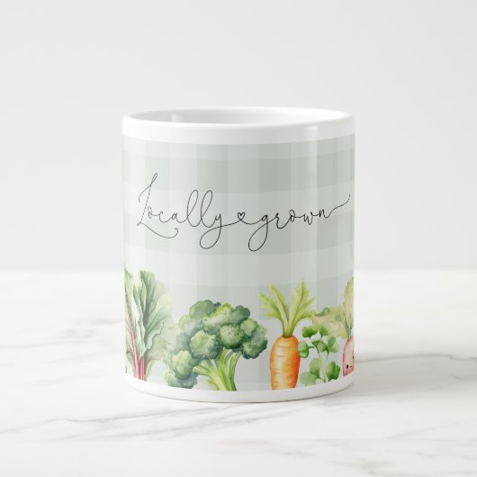 Plaatselijk geteelde baby shower van de boerenmark grote koffiekop (Voorkant)