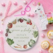 Plaatselijk geteelde baby shower van de boerenmark papieren bordje (Feest)