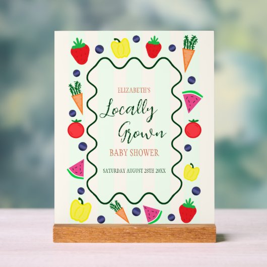 Plaatselijk geteelde Baby shower van de landbouwma Acryl Bord (Neutraal)