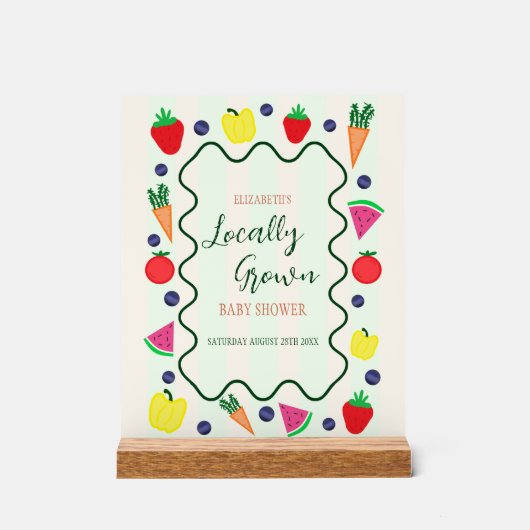 Plaatselijk geteelde Baby shower van de landbouwma Acryl Bord (Voorkant)