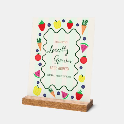 Plaatselijk geteelde Baby shower van de landbouwma Acryl Bord (Hoek)