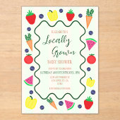 Plaatselijk geteelde Baby shower van de landbouwma Acryl Uitnodigingen (Voorkant)