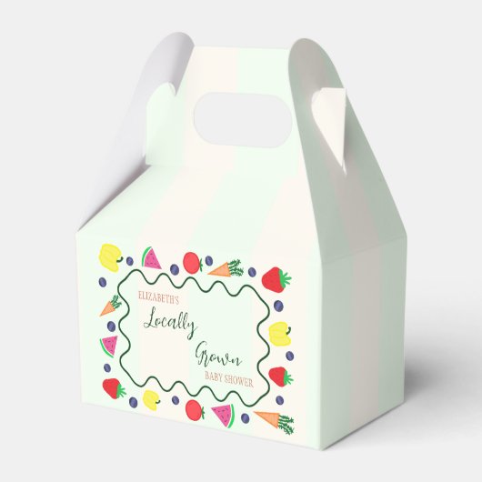 Plaatselijk geteelde Baby shower van de landbouwma Bedankdoosjes (Voorkant Zijde)