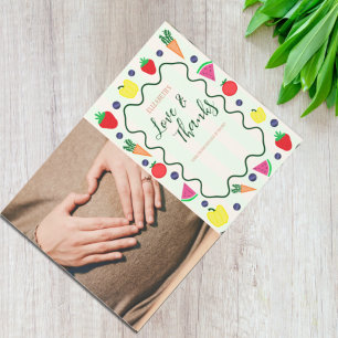 Plaatselijk geteelde Baby shower van de landbouwma Bedankkaart