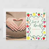 Plaatselijk geteelde Baby shower van de landbouwma Bedankkaart (Voorkant)