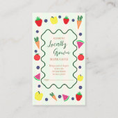 Plaatselijk geteelde Baby shower van de landbouwma Informatiekaartje (Voorkant)