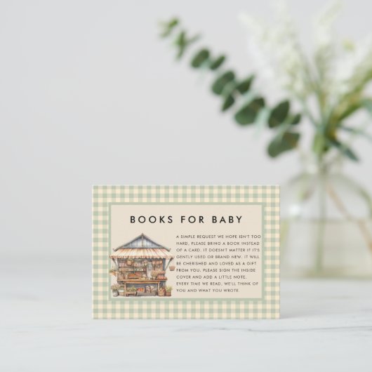 Plaatselijk geteelde Baby shower van de landbouwma Informatiekaartje (Staand voorkant)