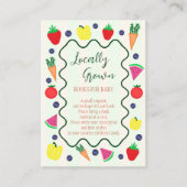 Plaatselijk geteelde Baby shower van de landbouwma Informatiekaartje (Voorkant)