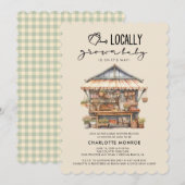 Plaatselijk geteelde Baby shower van de landbouwma Kaart (Voorkant / Achterkant)