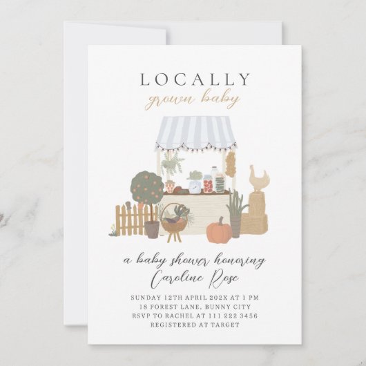 Plaatselijk geteelde Baby shower van de landbouwma Kaart (Voorkant)