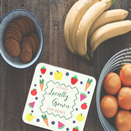 Plaatselijk geteelde Baby shower van de landbouwma Kartonnen Onderzetters