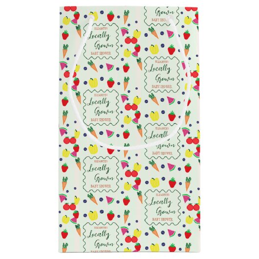 Plaatselijk geteelde Baby shower van de landbouwma Klein Cadeauzakje (Achterkant)