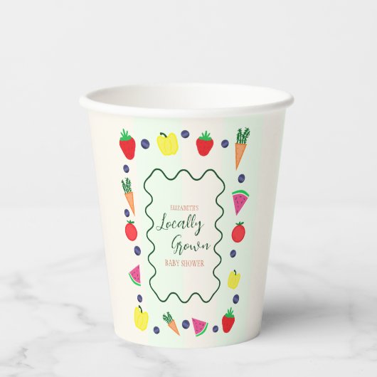 Plaatselijk geteelde Baby shower van de landbouwma Papieren Bekers (Voorkant)