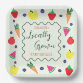 Plaatselijk geteelde Baby shower van de landbouwma Papieren Bordje (Voorkant)