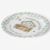 Plaatselijk geteelde Baby shower van de landbouwma Papieren Bordje (Gekanteld)