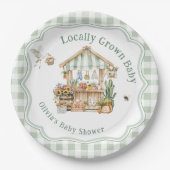Plaatselijk geteelde Baby shower van de landbouwma Papieren Bordje (Voorkant)