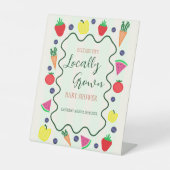 Plaatselijk geteelde Baby shower van de landbouwma Reclamebord Met Voetstuk (Voorkant)