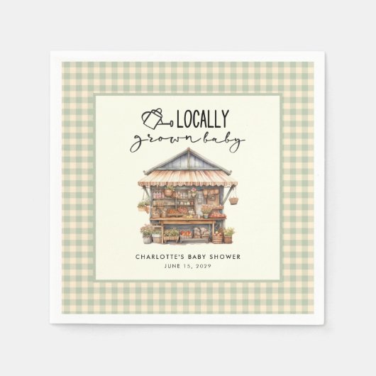 Plaatselijk geteelde Baby shower van de landbouwma Servet (Voorkant)