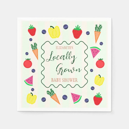 Plaatselijk geteelde Baby shower van de landbouwma Servet (Voorkant)