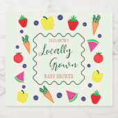 Plaatselijk geteelde Baby shower van de landbouwma Sparkling Wijnetiket (Enkel label)