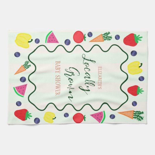 Plaatselijk geteelde Baby shower van de landbouwma Theedoek (Horizontaal)