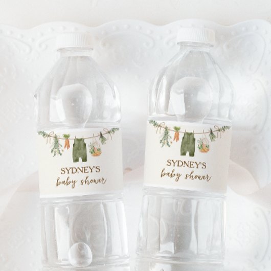 Plaatselijk geteelde Baby shower van de landbouwma Waterfles Etiket