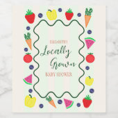 Plaatselijk geteelde Baby shower van de landbouwma Wijn Etiket (Enkel label)