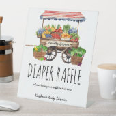 Plaatselijk geteelde boeren baby showers luierlote reclamebord met voetstuk (Insitu)