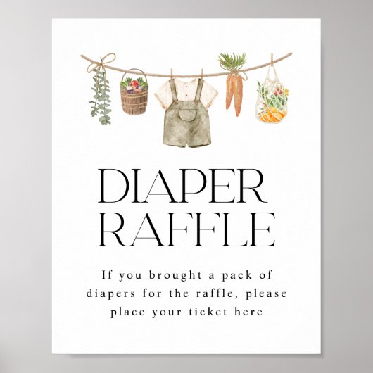 Plaatselijk geteelde boeren Markt Luier Raffle tek Poster (Voorkant)