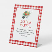 Plaatselijk geteelde boeren Markt Luier Raffle tek Reclamebord Met Voetstuk (Voorkant)