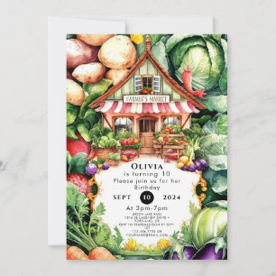 Plaatselijk geteelde boeren markt verjaardag kaart