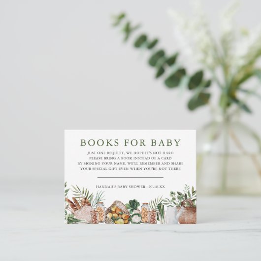 Plaatselijk geteelde boerenmarkt Baby | Boekaanvra Informatiekaartje (Staand voorkant)