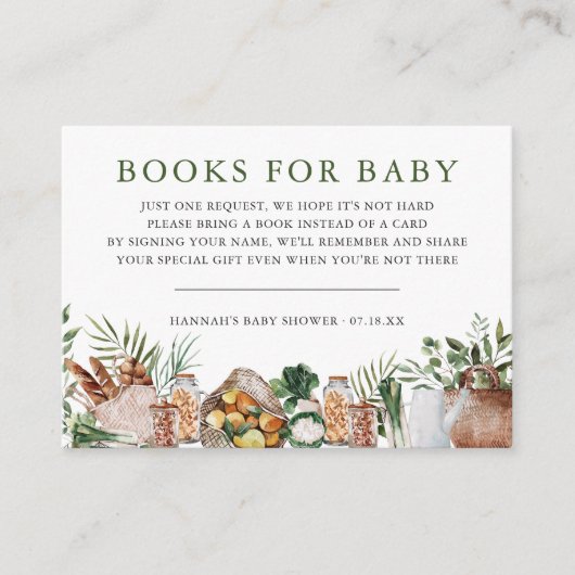 Plaatselijk geteelde boerenmarkt Baby | Boekaanvra Informatiekaartje (Voorkant)