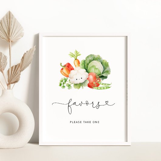 Plaatselijk geteelde groenten baby shower Favors Poster