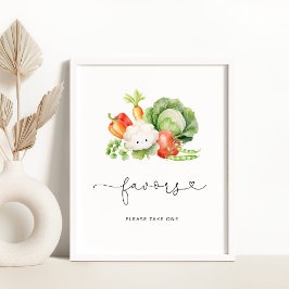 Plaatselijk geteelde groenten baby shower Favors Poster