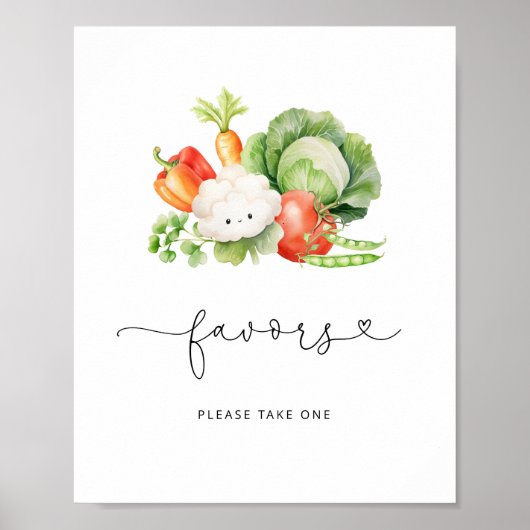 Plaatselijk geteelde groenten baby shower Favors Poster (Voorkant)