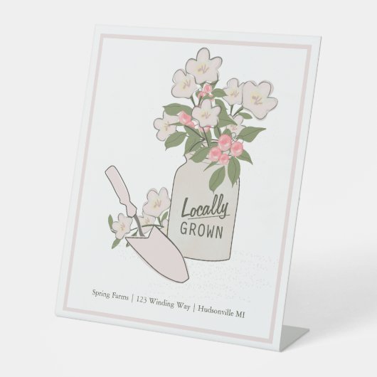 Plaatselijk geteelde landbouwers Marktactiviteiten Reclamebord Met Voetstuk (Voorkant)