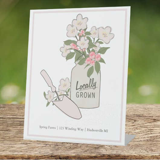 Plaatselijk geteelde landbouwers Marktactiviteiten Reclamebord Met Voetstuk