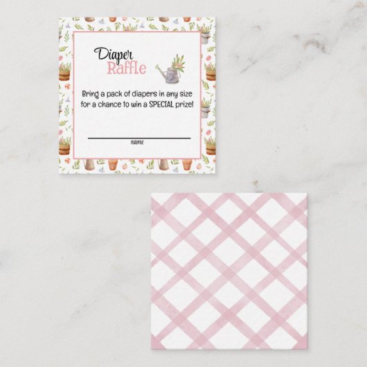 Plaatselijk geteelde luier Raffle Kaart (Voorkant / Achterkant)