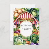 Plaatselijk geteelde pastelboeren Marktverjaardag Bedankkaart (Voorkant / Achterkant)