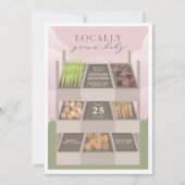 Plaatselijk geteelde roze boerenmarkt Baby shower Kaart (Voorkant)