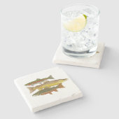 Plaatselijke schoonheden — forel stenen onderzetter (Zijkant)