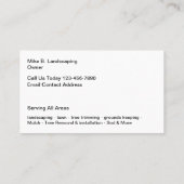 Plaatselijke tehuizen en landschapsarchitectuur visitekaartje (Achterkant)